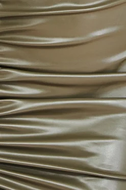 Women City Goddess One Shoulder Faux Leather Mini Dress