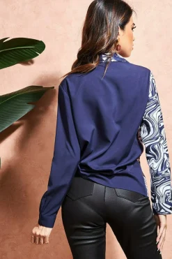 Women City Goddess Two-Toned Contrast Shirt
