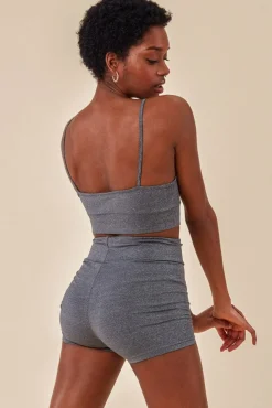 Women Cosmochic Cropped Bralette & Cycle Short Set