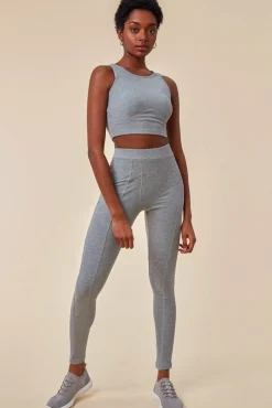 Women Cosmochic High Neck Crop Top With Leggings Lounge Set