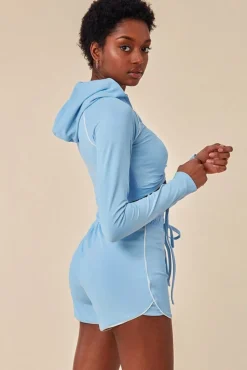 Women Cosmochic Jersey Short Set With Drawstring Top