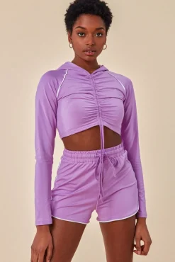 Women Cosmochic Jersey Short Set With Drawstring Top