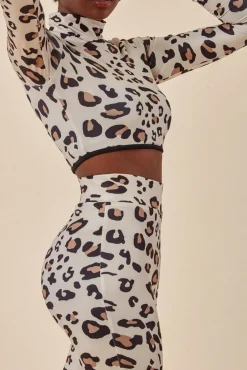 Women Cosmochic Leopard Print Crop Top&Legging Lounge Set - Brown