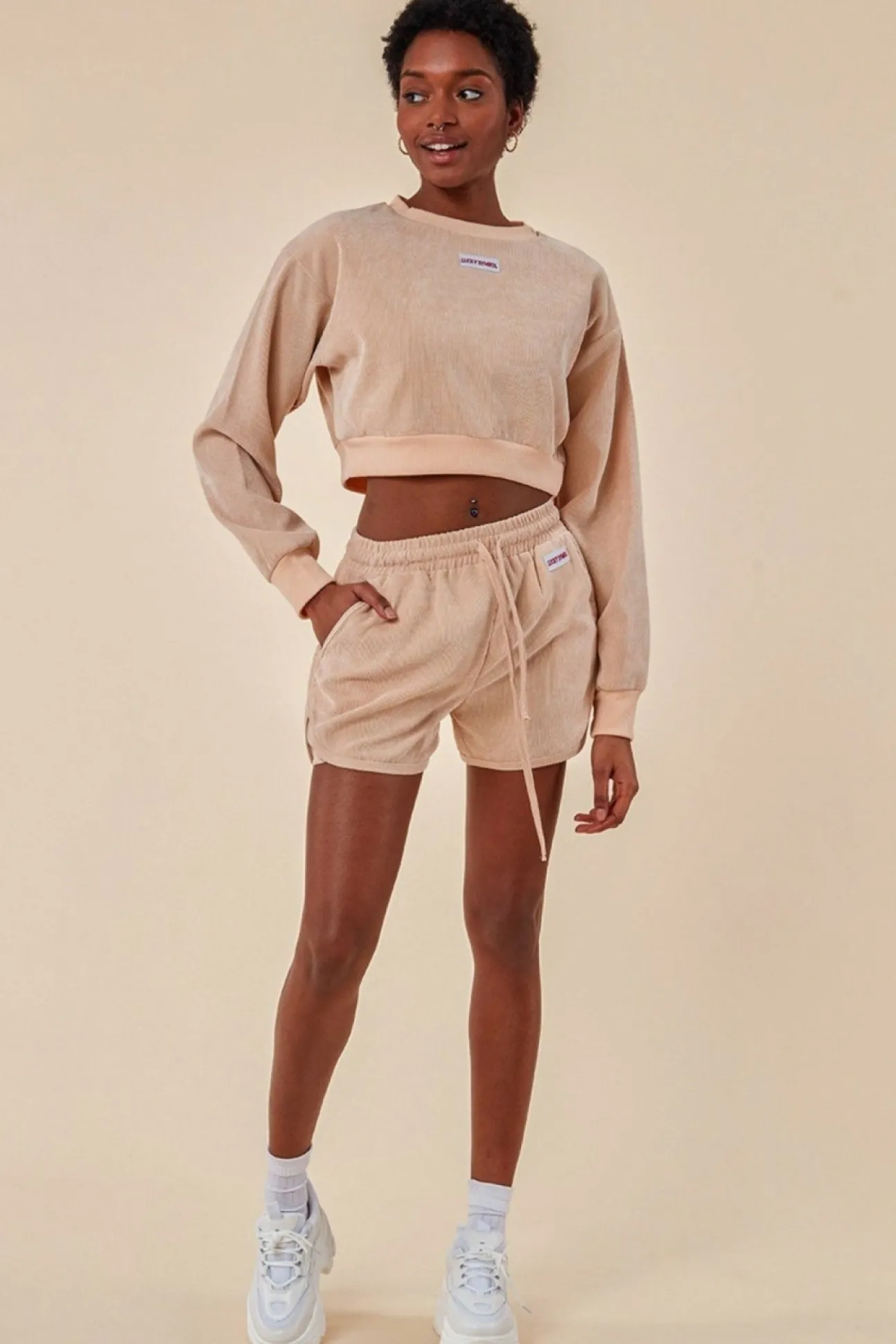 Women Cosmochic Oversized Cropped Jumper & Short Set