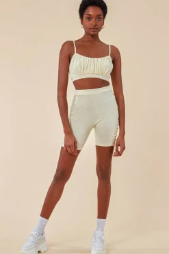 Women Cosmochic Side Detail Bralette & Cycle Short Set