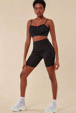 Women Cosmochic Side Detail Bralette & Cycle Short Set