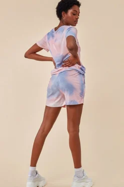 Women Cosmochic Tie-Dye Oversized T-Shirt & Short Set