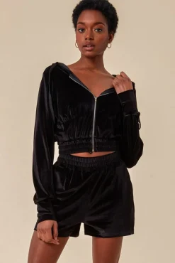 Women Cosmochic Velour Hoodie & Short Set