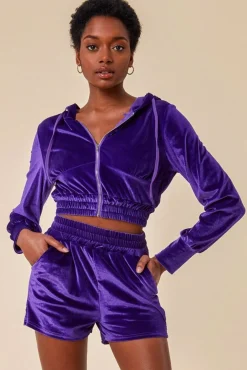 Women Cosmochic Velour Hoodie & Short Set