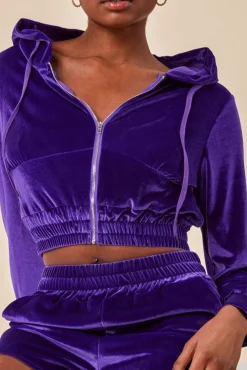 Women Cosmochic Velour Hoodie & Short Set