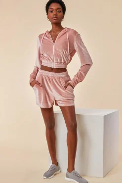 Women Cosmochic Velour Hoodie & Short Set