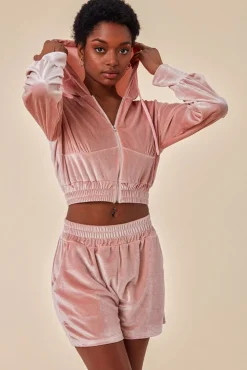 Women Cosmochic Velour Hoodie & Short Set