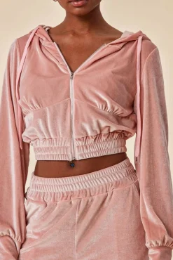 Women Cosmochic Velour Hoodie & Short Set