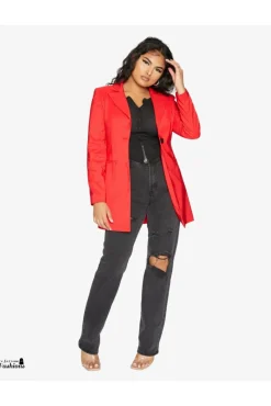 Women De La Creme Fashions Colla Formal Longline Blazer