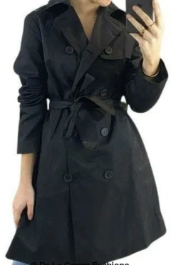 Women De La Creme Fashions Cotton Blend Belted Trench Coat