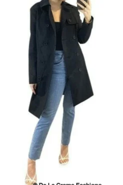 Women De La Creme Fashions Cotton Blend Belted Trench Coat