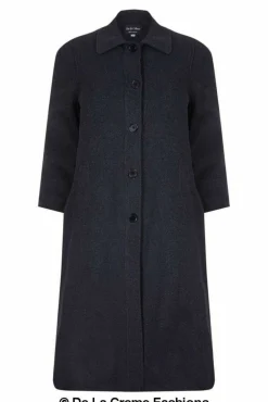Women De La Creme Fashions Curve Wool Cashmere Blend Long Coat