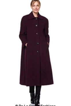 Women De La Creme Fashions Curve Wool Cashmere Blend Long Coat