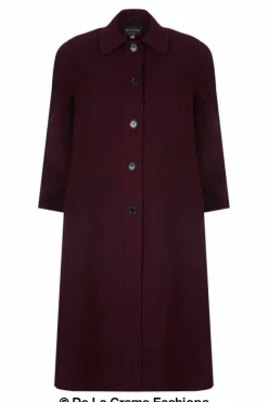 Women De La Creme Fashions Curve Wool Cashmere Blend Long Coat