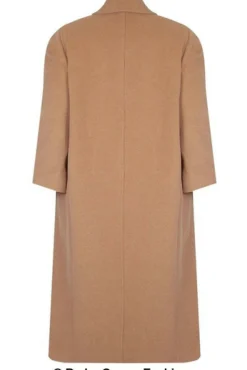 Women De La Creme Fashions Curve Wool Cashmere Blend Long Coat