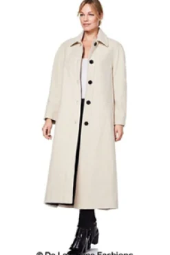 Women De La Creme Fashions Curve Wool Cashmere Blend Long Coat