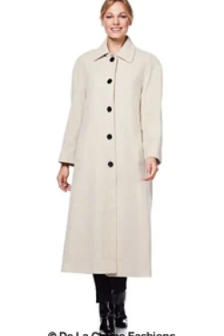 Women De La Creme Fashions Curve Wool Cashmere Blend Long Coat