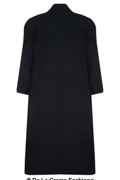 Women De La Creme Fashions Curve Wool Cashmere Blend Long Coat