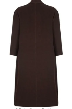 Women De La Creme Fashions Curve Wool Cashmere Blend Long Coat