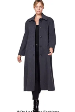 Women De La Creme Fashions Curve Wool Cashmere Blend Long Coat