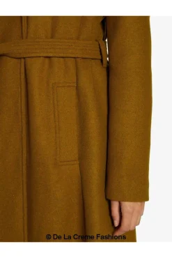 Women De La Creme Fashions Dina Lapel Collar Duster Coat With Belt
