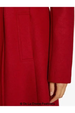 Women De La Creme Fashions Dina Lapel Collar Duster Coat With Belt