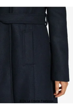 Women De La Creme Fashions Dina Lapel Collar Duster Coat With Belt