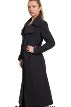 Women De La Creme Fashions Large Lapel Long Coat
