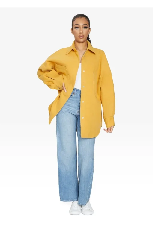 Women De La Creme Fashions Oversized Patch Pocket Shacket