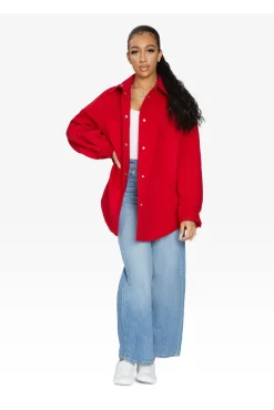Women De La Creme Fashions Oversized Patch Pocket Shacket