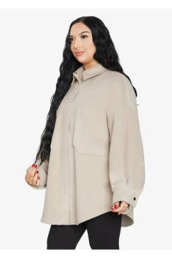 Women De La Creme Fashions Oversized Patch Pocket Shacket