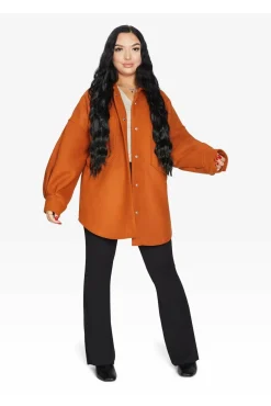 Women De La Creme Fashions Oversized Patch Pocket Shacket