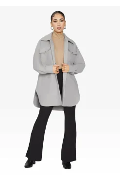 Women De La Creme Fashions Oversized Stud Button Shacket