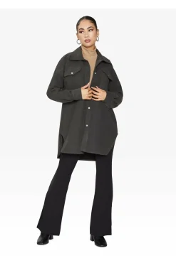 Women De La Creme Fashions Oversized Stud Button Shacket