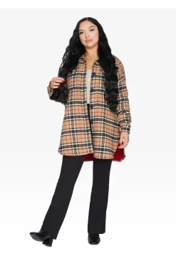 Women De La Creme Fashions Oversized Nova Check Wool Blend Shacket