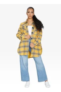 Women De La Creme Fashions Oversized Nova Check Wool Blend Shacket