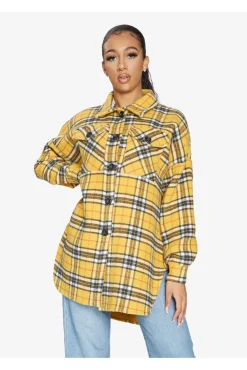 Women De La Creme Fashions Oversized Nova Check Wool Blend Shacket