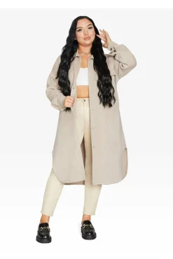 Women De La Creme Fashions Oversized Longline Shacket