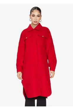 Women De La Creme Fashions Oversized Longline Shacket