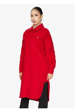 Women De La Creme Fashions Oversized Longline Shacket