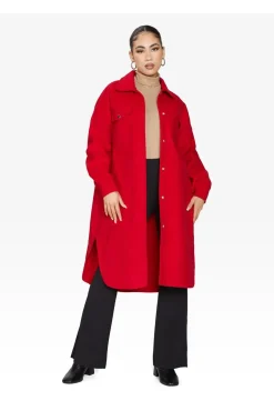 Women De La Creme Fashions Oversized Longline Shacket