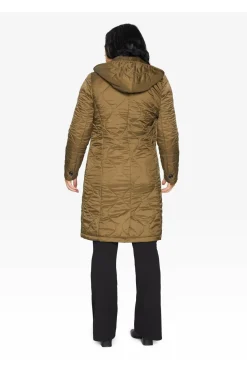 Women De La Creme Fashions Padded Quilted Down Hooded Jacket