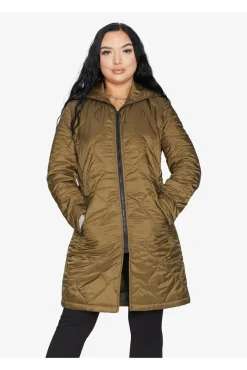 Women De La Creme Fashions Padded Quilted Down Hooded Jacket