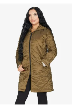 Women De La Creme Fashions Padded Quilted Down Hooded Jacket