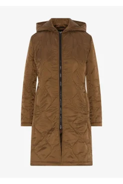 Women De La Creme Fashions Padded Quilted Down Hooded Jacket